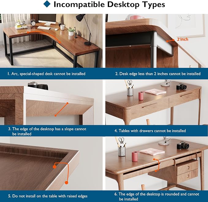 BONTEC Ergonomic Desk Extender Tray, 9.5"x9.1" Table Mount Arm Wrist Rest Shelf, 90° Foldable Elbow Support, Clamp on Computer Arm Rest for Desk, Office & Home Use, Durable & Easy to Install