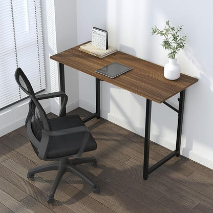 Lutown-Teen Folding Computer Desk 47 inch Writing Gaming Computer Camping Table, No Assembly Required Home Office Desk, Espresso