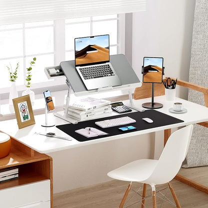 AFIING Large Desk Mat, 47" x 17", Black | Dual-Sided Natural Cork & PU Leather, Non-Slip, Waterproof, For Office, Home & Gaming