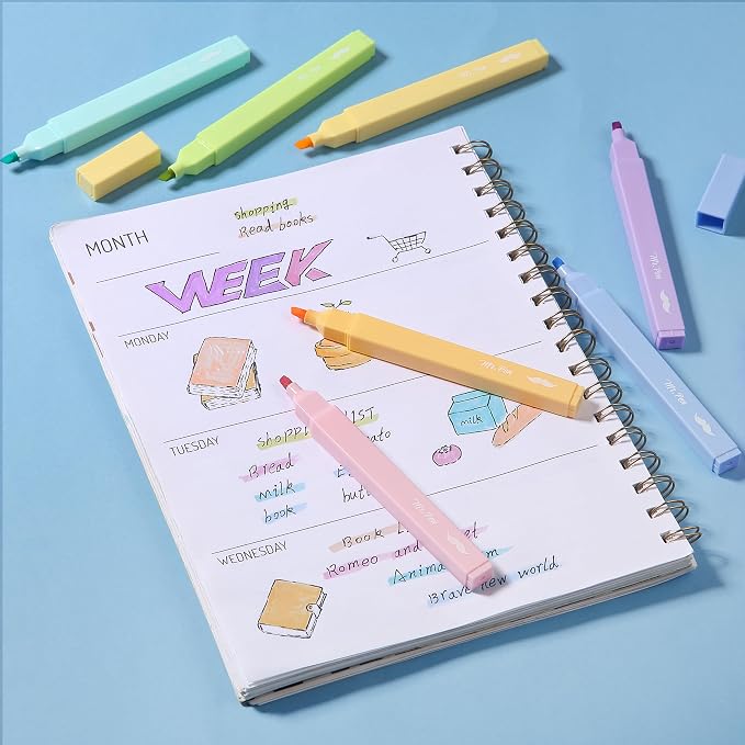 Mr. Pen- Aesthetic Highlighters No Bleed, 8 Pack, Pastel Candy Colors | Chisel Tip, Cute Highlighters Assorted Colors for Journaling, Highlighting, Underlining, Fast Dry, Back to School Supplies