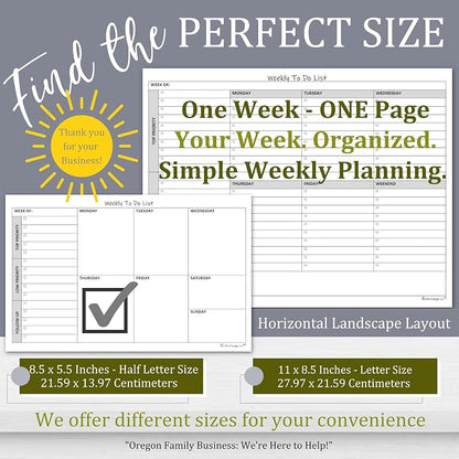 Life Charge Weekly TO DO List Notepads (2 Pack, 50 Pages Each) Task Pad Planner w/Daily Checklist, Priority ToDo & Note Sections. Desk Notebook Pad to Organize Office. 8.5 X 5.5, A5 Sheets.
