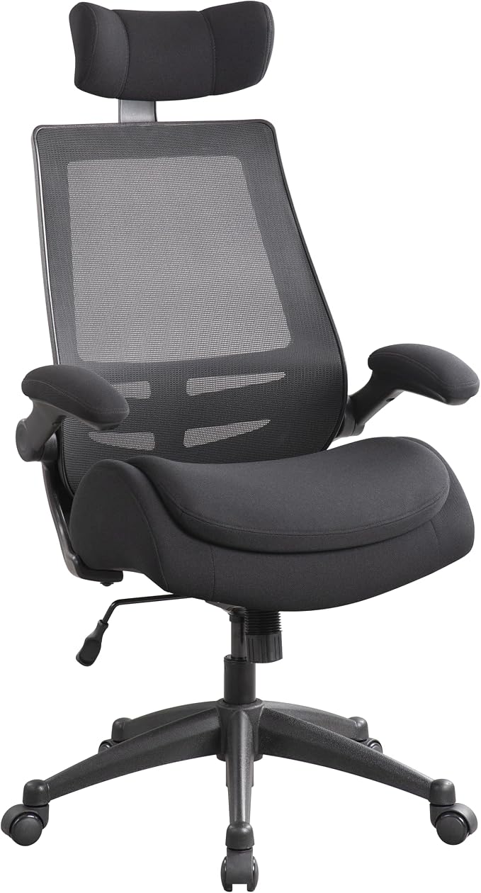BOLISS 400lbs High Back Ergonomic Mesh Computer Office Desk Chair with Super Soft Adjustable Arms Molded Foam Double Seat Cushion Lumbar Support(Black)
