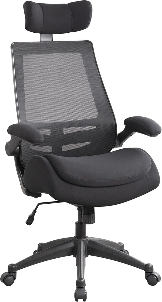 BOLISS 400lbs High Back Ergonomic Mesh Computer Office Desk Chair with Super Soft Adjustable Arms Molded Foam Double Seat Cushion Lumbar Support(Black)