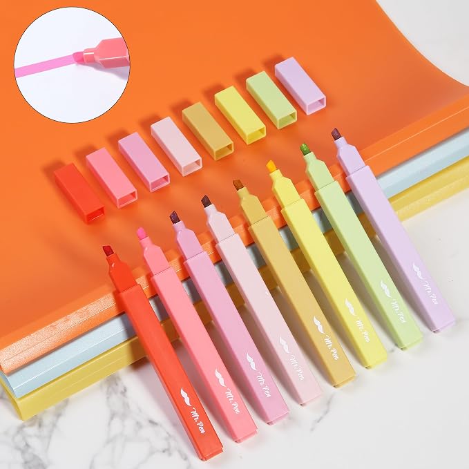 Mr. Pen- Aesthetic Highlighters No Bleed, 8 Pack, Summer Morning | Chisel Tip, Cute Highlighters Assorted Colors for Journaling, Highlighting, Underlining, Fast Dry, Back to School Supplies