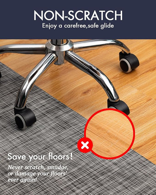BARoyal Office Chair Mat for Hardwood Floor Under Desk Computer Rolling Chair Mat for Wood/Tile Floor Non-Slip Heavy Duty Desk Rug PVC Plastic Hard Floor Protector 45" x 53"(Gravel)