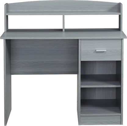 Techni Mobili Modern Office Hutch Writing Desk, Grey