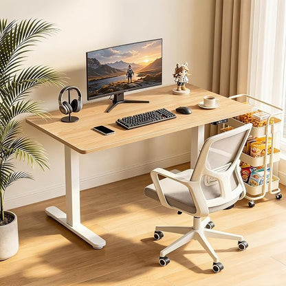 QLLY One-Piece Wood Tabletop, Replacement Board Desktop, Universal Countertop for Table and Workstation (Natural, 47.2x23.6 inch)