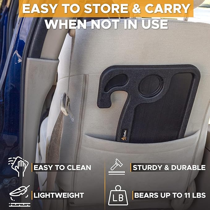 EcoNour Steering Wheel Desk Tray Compatible for Toyota RAV4 2019-2025 |Car Laptop Mount Tray with Pen Holder | Food & Drink Holder | Multipurpose Travel Car Accessories
