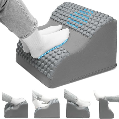 Foot Rest for Under Desk at Work, 3-Tier Foot Stool with Massage Dots and Thick High-Density Foam, Ergonomic Footrest with Washable Cover for Home and Office, Back, Legs & Hip Pain Relief, Grey