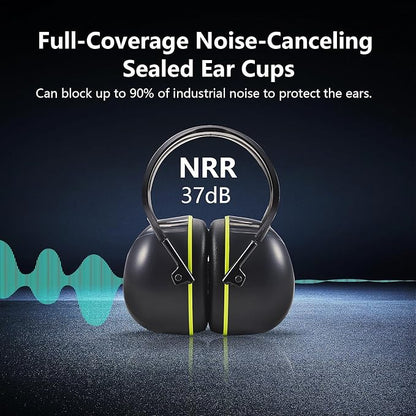 SATA NRR 31dB Hearing Protection Ear Muffs, SNR 37dB Noise Cancelling Headphones, Adjustable Safety Hearing Protector for Gun Shooters, Construction, Mowing
