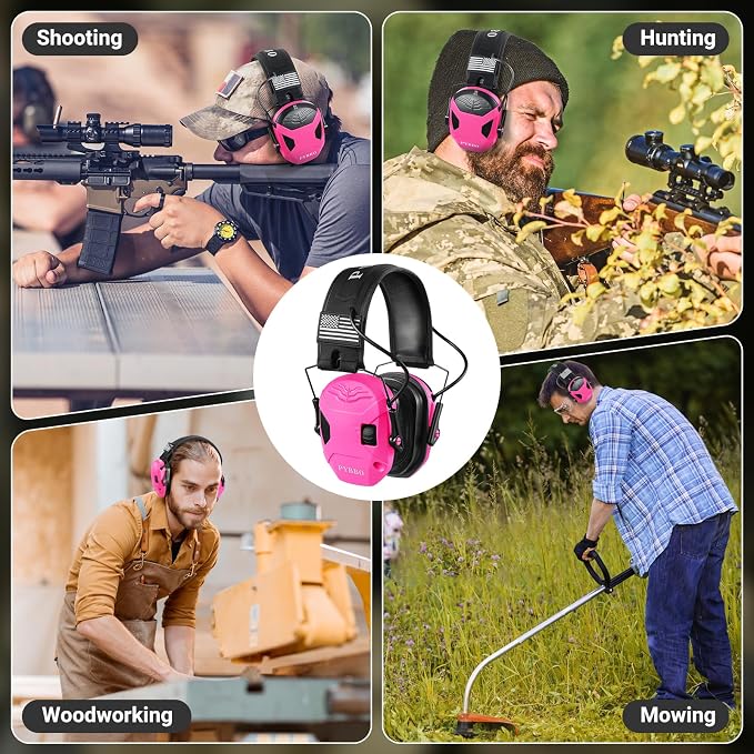 Electronic Shooting Ear Protection w/Gel Pads, 23dB NRR Active Noise Reduction & 3X Amplification Headset for Shooters
