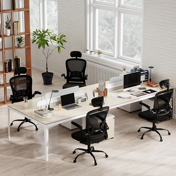ralex-chair Ergonomic Office Chair with Adjustable Headrest & Lumbar Support, Computer Desk Chair with Flip-Up Armrests, Comfortable for Home, Office, Conference Room