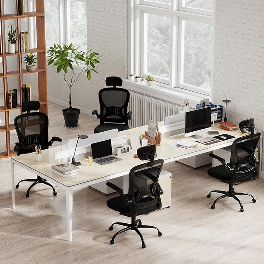 10 Pack Office Chair Ergonomic Desk Chair Comfort Adjustable Height with Wheels，Lumbar Support Mesh Swivel Computer Home Office Chair,Conference Room Chairs