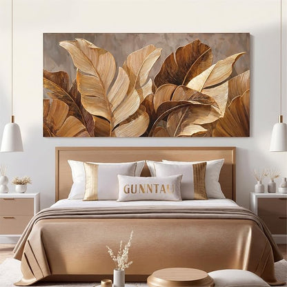 Oversized Canvas Wall Art Decor Wall Art Pictures for Living Room Botanical Wall Art paintings Artwork for Wall Decor Brown Modern Wall Art Decor Artwork for walls Bedroom Office 35" X 70" Wall Decor