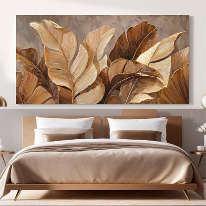 Oversized Canvas Wall Art Decor Wall Art Pictures for Living Room Botanical Wall Art paintings Artwork for Wall Decor Brown Modern Wall Art Decor Artwork for walls Bedroom Office 35" X 70" Wall Decor