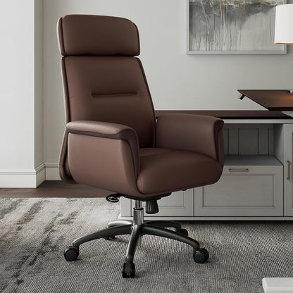 EUREKA ERGONOMIC Royal Ergonomic Office Chair Executive Desk Chair, Microfiber Leather High Back Executive Chair Comfy Ergonomic 360° Swivel with Lumbar for Home Workshop- Brown