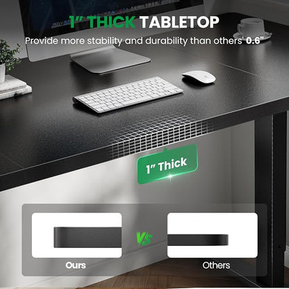 Electric Standing Desk Adjustable - 71x30 Inch Sit Stand Desk with 1 Inch Thick Tabletop, Double Beam Frame, 3 Memory Height Adjustment, Cable Management for Home Office