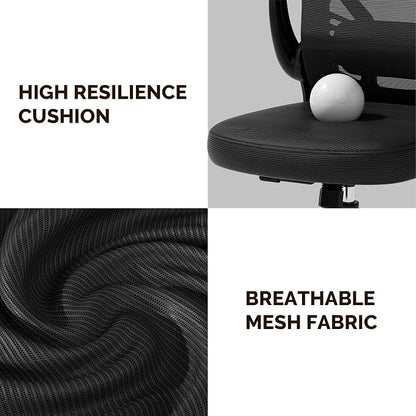 Ollega Computer Desk Chair with Wheels, Mesh Office Chair with Flip Up Arms, Adjustable Lumbar Support, Swivel Desk Chair Comfy, Black