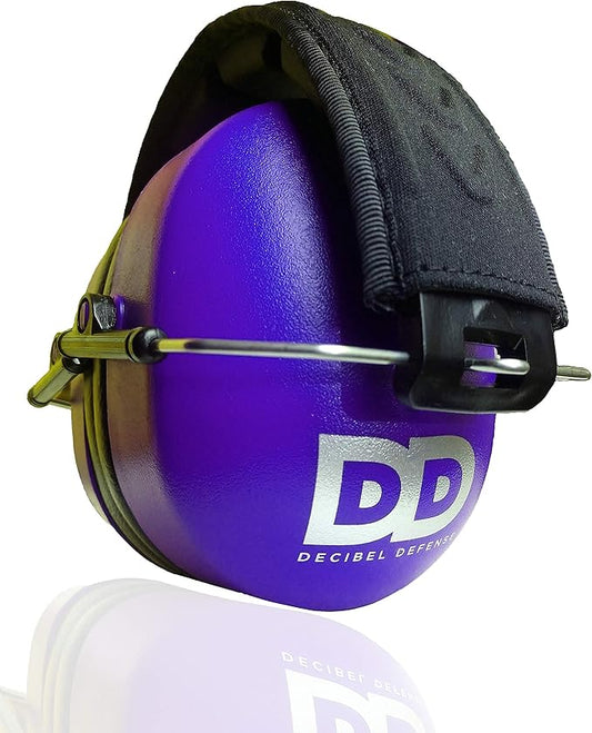DECIBEL DEFENSE Professional Safety Ear Muffs 37dB NRR - The HIGHEST Rated & MOST COMFORTABLE Ear Protection for Shooting & Industrial Use - THE BEST HEARING PROTECTION...GUARANTEED (PURPLE)