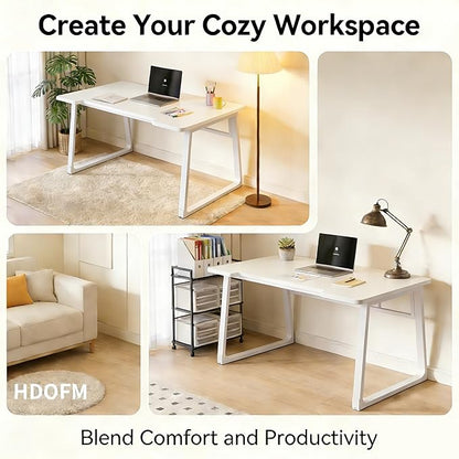 Computer Desk 39.4 Inch Small Office Desk with Wood Top and Metal Frame, Study Writing Desk for Home, Bedroom, Gaming, U-Shaped Leg Design, Modern Simple