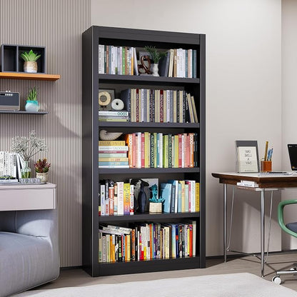 OSEILLC Bookcase, 69" H 5-Shelf Heavy Duty Metal Bookcase, Adjustable Bookshelf with Large Capacity, Sturdy Book Shelf for Home Office, Living Room, Garage