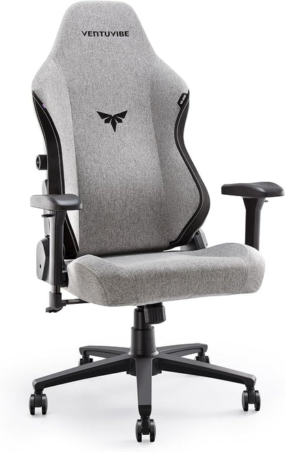 Gaming Chair - High Back Ergonomic Computer Chair with Lumbar Support, Video Game Chair-4D Adjustable Armrests,170° Reclining & 320lb Capacity,Fabric,Gray