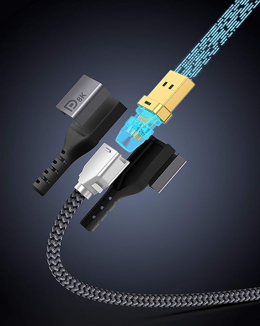 VESA Certified DisplayPort Cable 1.4, Maxonar 8K 10ft/ 3M DP Cable Cord (8K@60Hz, 4K@144Hz, 1080P@240Hz) Display Port HBR3 32.4Gbps, HDCP 2.2 for Odyssey G9 CHG90, PC, Laptop, TV Gaming Monitor - Grey