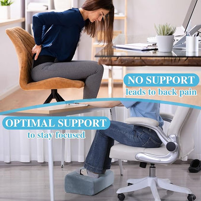 Under Desk Foot Rest, ROYALAY Ergonomic Office Footrest with 3 Adjustable Heights, High-Density Memory Foam Leg Rest for Home, Travel, Airplane with Washable Cover
