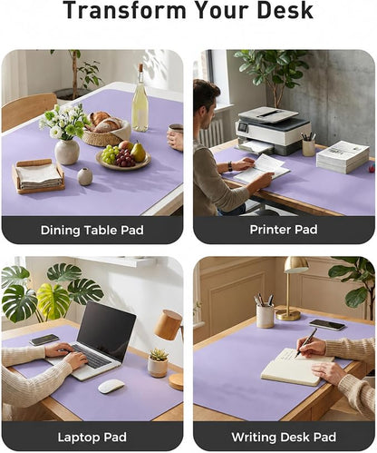 Aothia Faux Leather Desk Mat for Keyboard & Mouse (Light Purple, 42" x 17") | Creates One Clean Surface For Your Keyboard, Mouse And Laptop, Helping Keep Your Workspace Organized Every Day