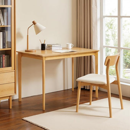 Small Dining Table, 43 Inch Rectangular Solid Wood Kitchen Table for Small Space, Easy Assembly, Dining Room Table for Home, Apartment, Office, Natural