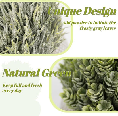 2 Pack Small Fake Plants in Cement Planter for Bathroom Decor, 6.1/5.7 Inch Artificial Plants Indoor, Small Faux Plants Indoor for Home Room Bedroom Farmhouse Kitchen Office Decor