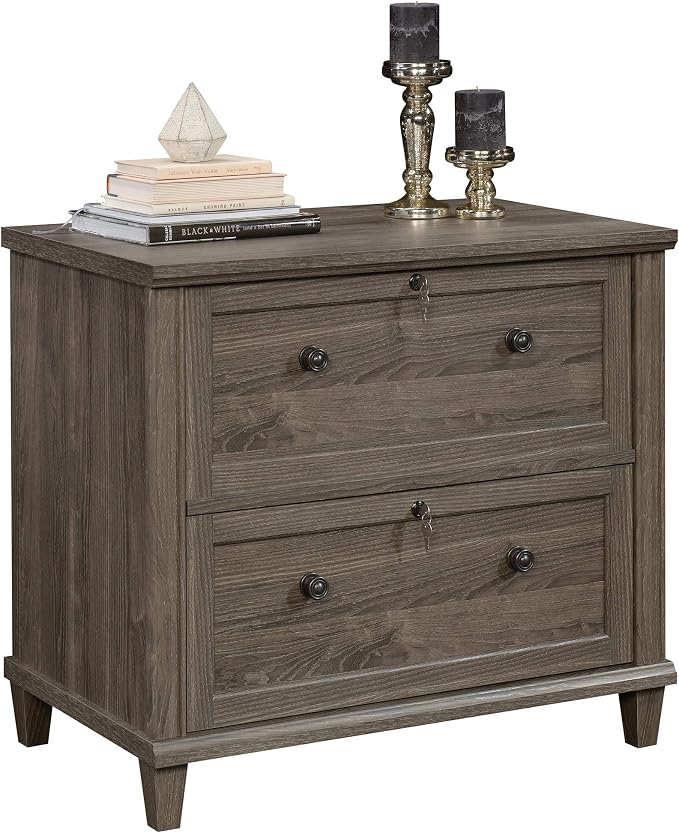 Sauder Hammond 2 Drawer Lateral File Cabinet for Home Office, Filing Cabinet with Lock, in Emery Oak