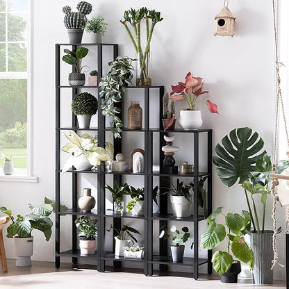 YUFAM 66in Tall Bookshelf 6-Tier Small Narrow Bookcase, Skinny Book Shelf for Small Space, Farmhouse Slim Shelf with Storage, Wood Freestanding Display Thin Bookshelves for Living Room, Office, Black