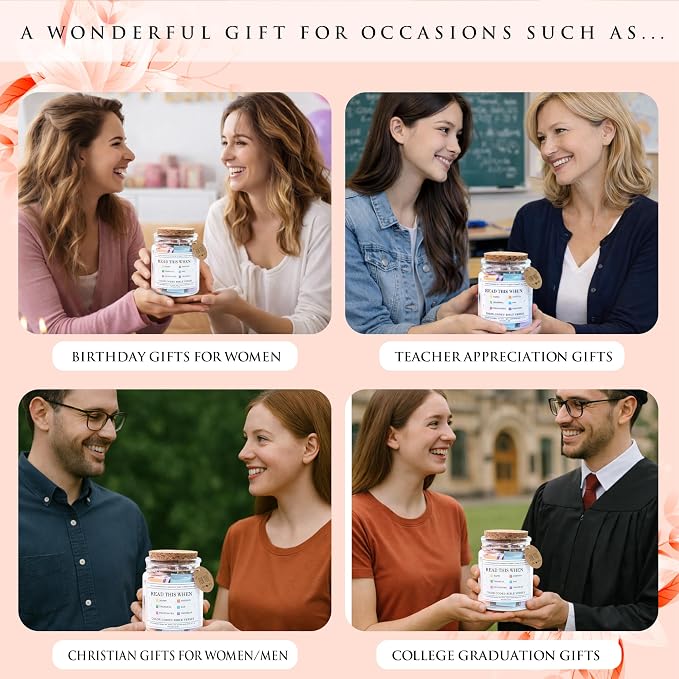 Read This When Bible Verses Jar – Birthday Gifts for Women, Christian Gifts for Women, Graduations Gift for Her, Gift for Mom from Daughter