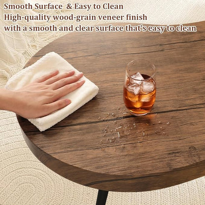 Small Living Room Coffee Tables Modern Classic Cloud-Shape Coffee Table Wooden Low Center Table for Bedroom Apartment Reception Room Easy Assembly Sturdy Light Brown