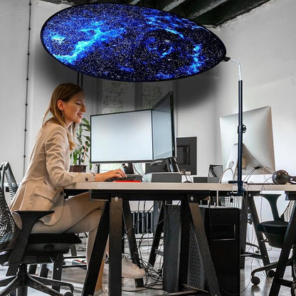 Office Cubicle Desk Shade Anti-Glare Cover Light Sensitive Professionals Cubicle Light Blocker for Workspaces Desk Canopy 36" Circular Shading Light Shade with Clamp