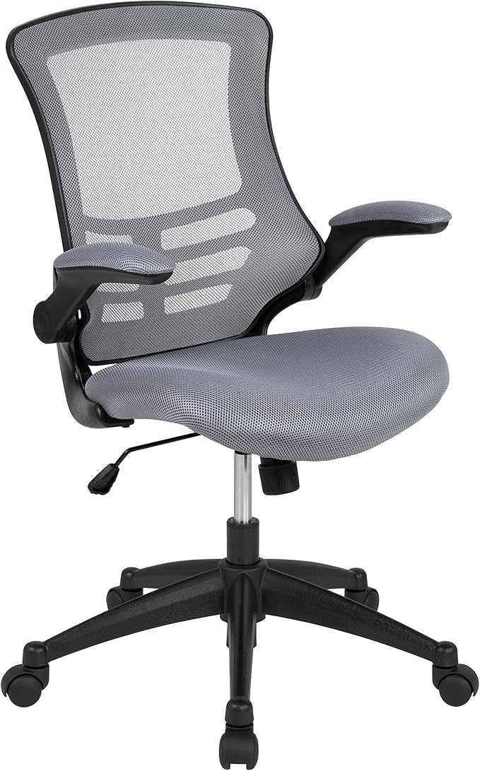 Flash Furniture Kelista Office Chair, Ergonomic, Mid-Back, Dark Gray Mesh with Swivel