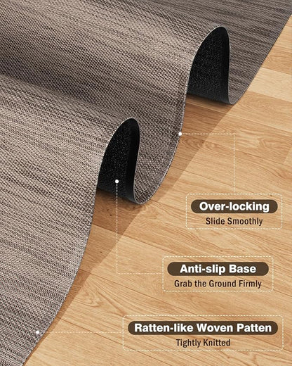 Blvornl Ultra Large Office Chair Mat for Hardwood Floor, Rolling Chair Mat for Hard Wood, Large Anti-Slip Hard Floor Protector, Heavy Duty Computer Desk Rug for Office and Home 50"*63" Brown