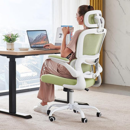 TRALT Office Chair Ergonomic Desk Chair, 330 LBS Home Mesh Office Desk Chairs with Wheels, Comfortable Gaming Chairs (Green)