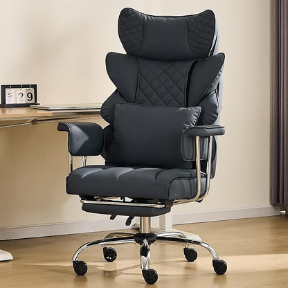 DYHOME 500 lbs Reclining Massage Office Chair with Foot Rest, Kneading Massage Home Office Chairs, High Back Office Desk Chair, Thicker Cushion, Big and Tall Ergonomic Chair for Heavy People, Black