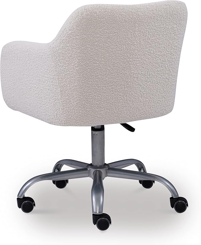 Linon Home Decor Products Linon Brooklyn Sherpa Office Chair, Ivory