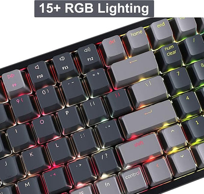 Keychron K4 Wireless Bluetooth/USB Wired Gaming Mechanical Keyboard, Compact 100 Keys RGB LED Backlit Gateron Brown Switch N-Key Rollover, Aluminum Frame for Mac Windows, Version 2