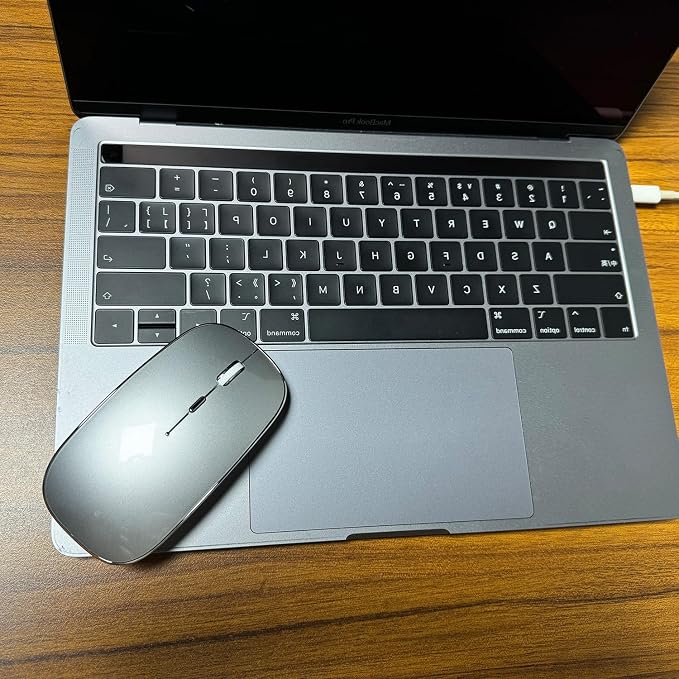 Rechargeable Bluetooth Mouse Wireless Bluetooth Mouse for iPad pro iPad Air Mac MacBook Pro MacBook Air Laptop Chromebook Windows HP DELL (Silver)