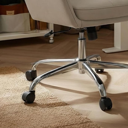 COLAMY Ellis High-Back Home Office Desk Chair, Leather Executive Chair with Integrated Armrests, Khaki