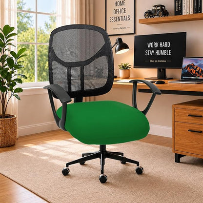 DIVA EN CAMINO DEC Stretchable Desk Office Chair Seat Cushion Covers - Universal Spandex Computer Chair Slipcover - Removable Washable Cushion Protectors Anti-Scratch for Dogs, Cats, Pets (Green)