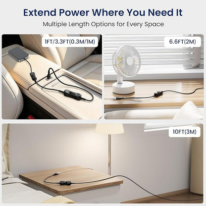 Itramax USB On Off Switch Cable,USB Extension Cable Support Data and Power 6.6FT/2M,Inline Power Switch,Male to Female with Toggle Switch for LED Lamp,LED Light Strips,Driving Recorder