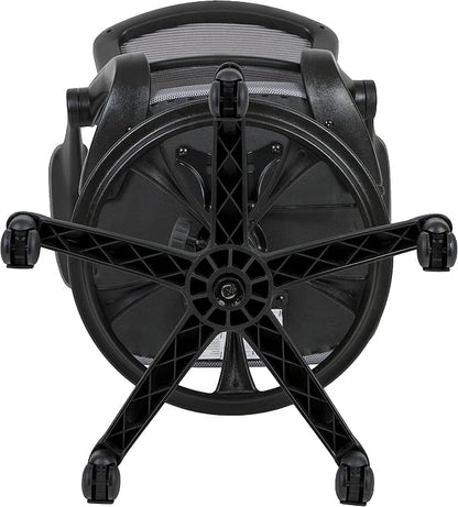 Flash Furniture Kale Mid-Back Swivel Office Chair with Height Adjustable Foot Ring and Lumbar Support, Mesh Executive Chair with Armrests, Dark Gray