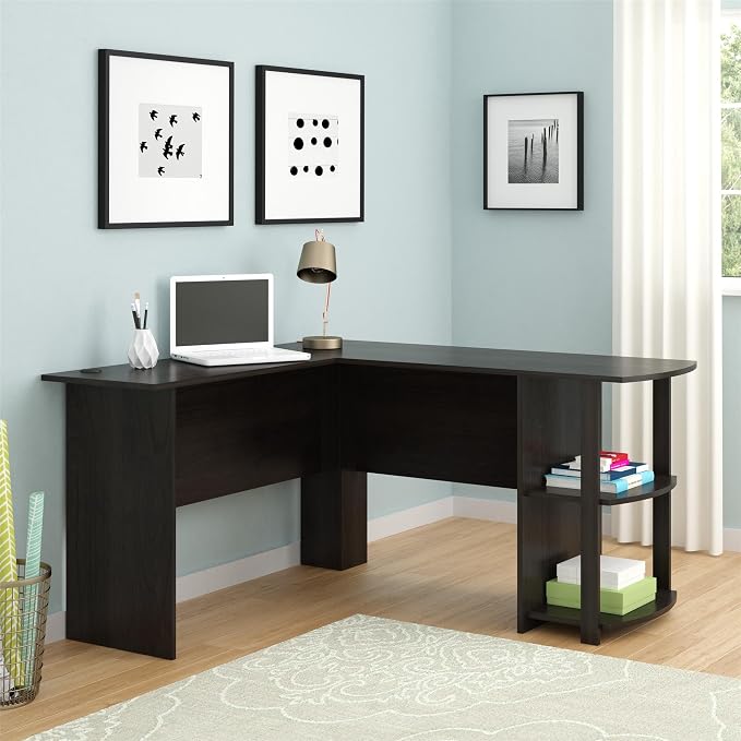 Ameriwood Home Dakota L-Desk with Bookshelves, Espresso