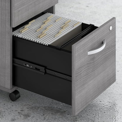 Bush Business Furniture Studio C 3 Drawer Mobile File Cabinet in Platinum Gray | Assembled Office Storage Unit for Home or Commercial Spaces