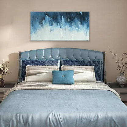 Canvas Wall Art Decor Abstract Art White Blue Wall Art Decor Pictures for Living Room Art Work Decoration Modern Abstract Wall Art Paintings Prints For Home Bedroom Office Kitchen Wall Decor 20" x 40"